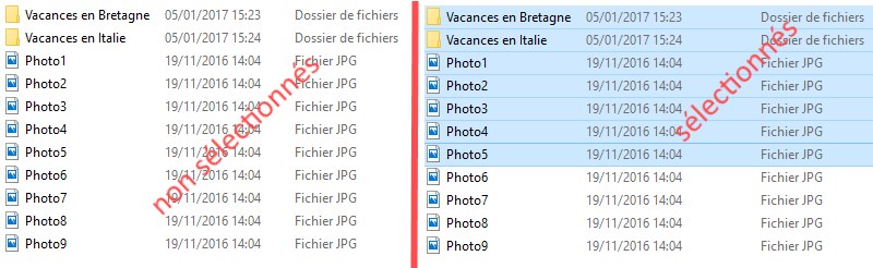 comment sélectionner plusieurs photos