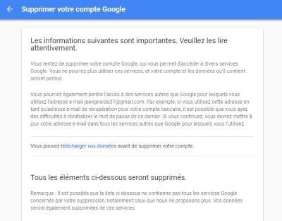 gmail mail supprimer