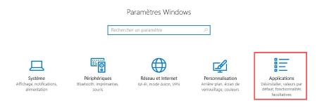 Supprimer programe windows 10